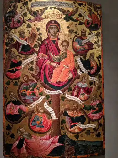 Icon by Theodore Poulakis, Virgin of the Tree of Jesse